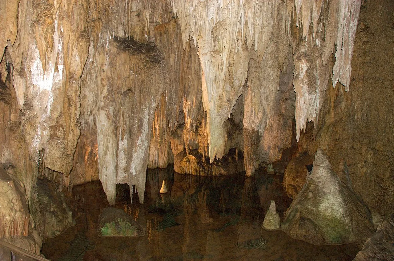 Rock formations inside Furong Cave, part of the Wulong Karst scenic area in Chongqing.
