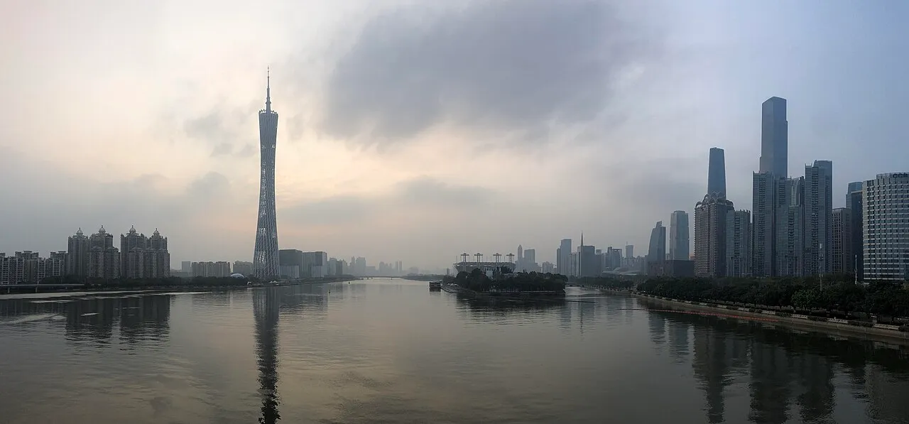 Guangzhou’s skyline across the Pearl River, photographed in 2020.