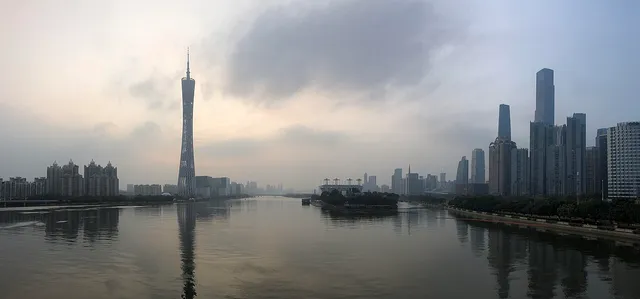 Guangzhou’s skyline across the Pearl River, photographed in 2020.