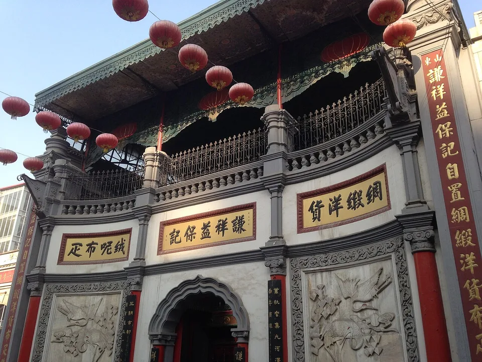 The historic facade of Qianxiangyi in Tianjin.