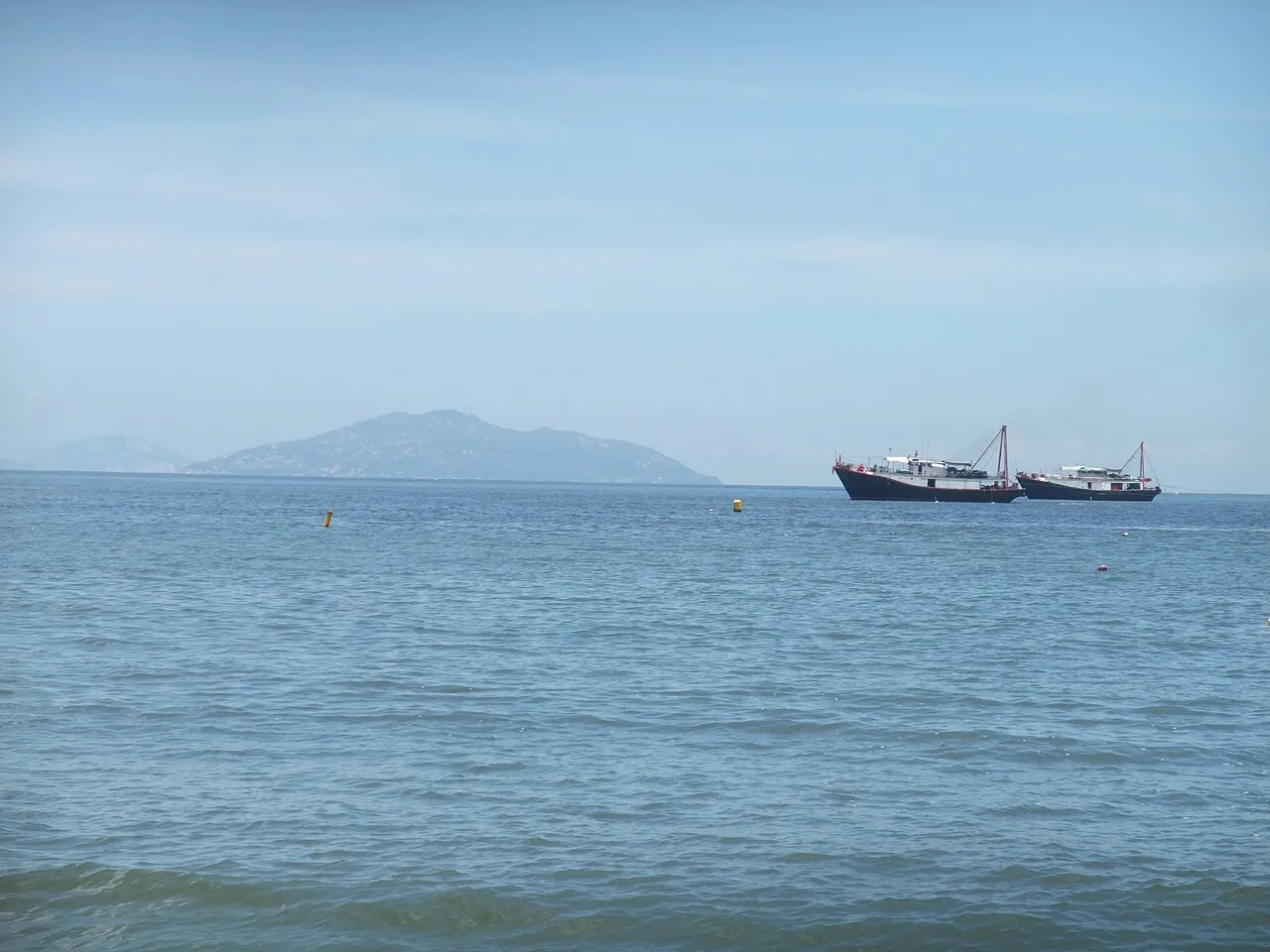 Wailingding Island seen from Hong Kong across the sea.