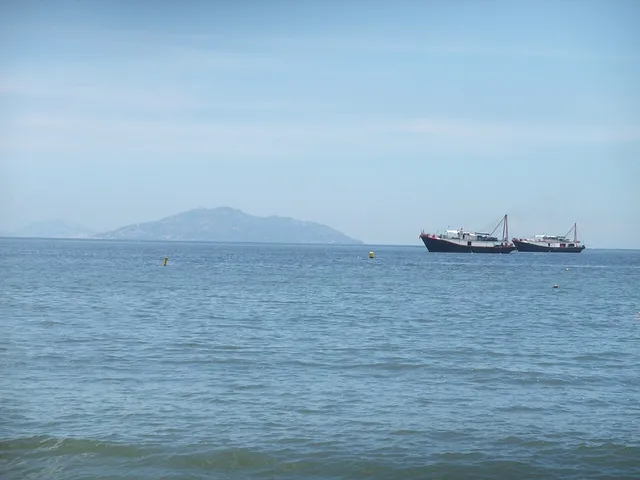 Wailingding Island seen from Hong Kong across the sea.